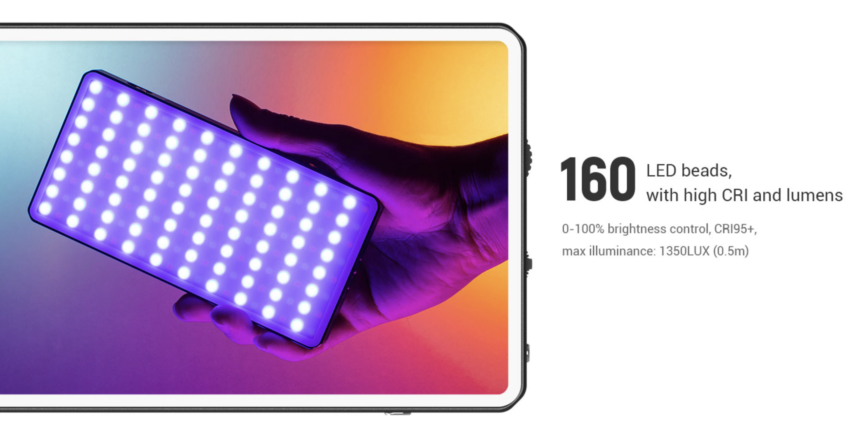 SmallRig Pix M160 RGBWW mágneses LED lámpa (3157)-9