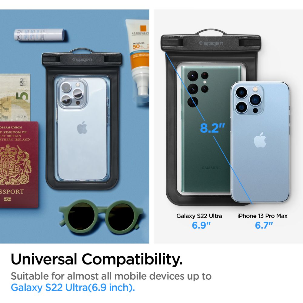 Spigen A601 vízálló univerzális  telefontok fekete-7