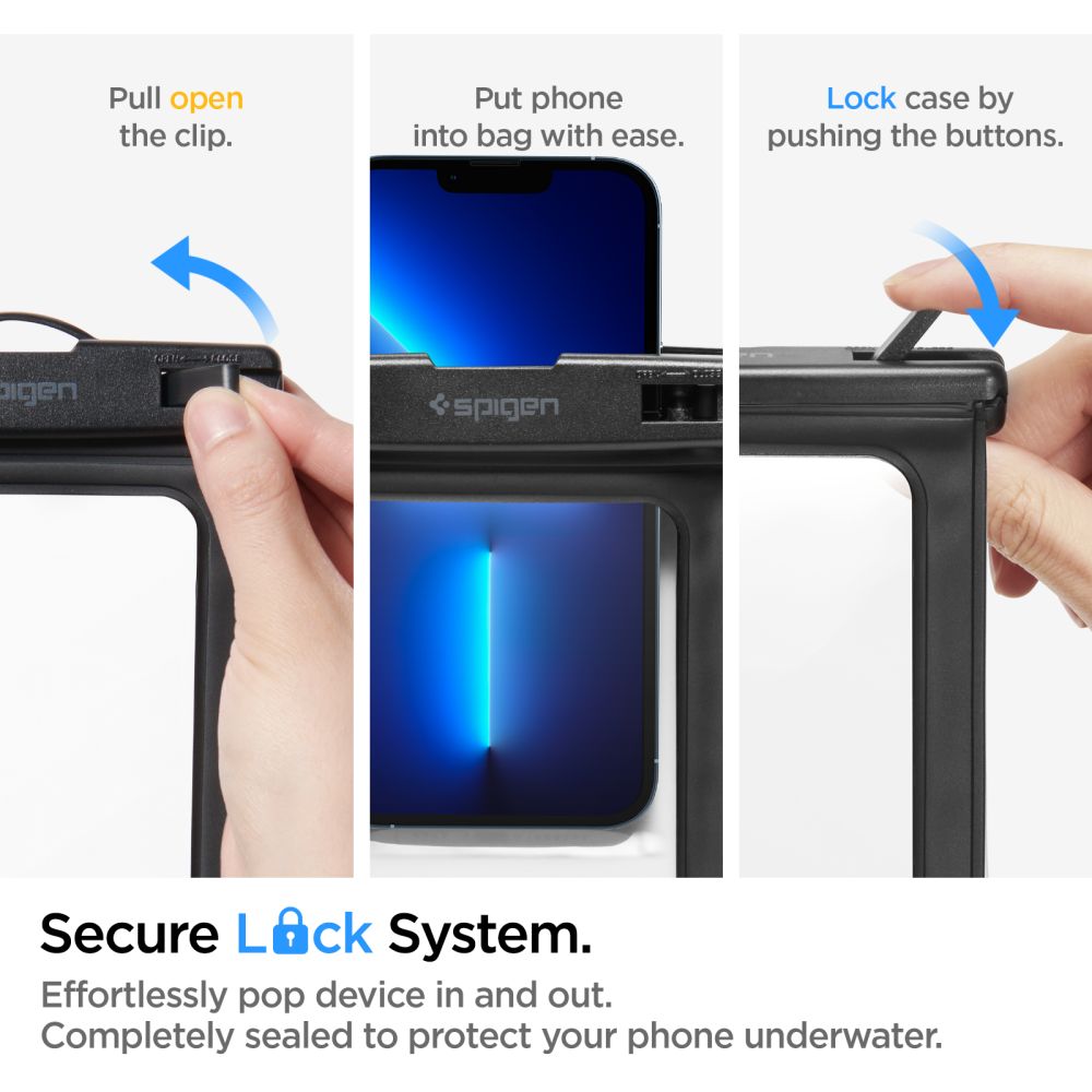 Spigen A601 vízálló univerzális  telefontok fekete-8