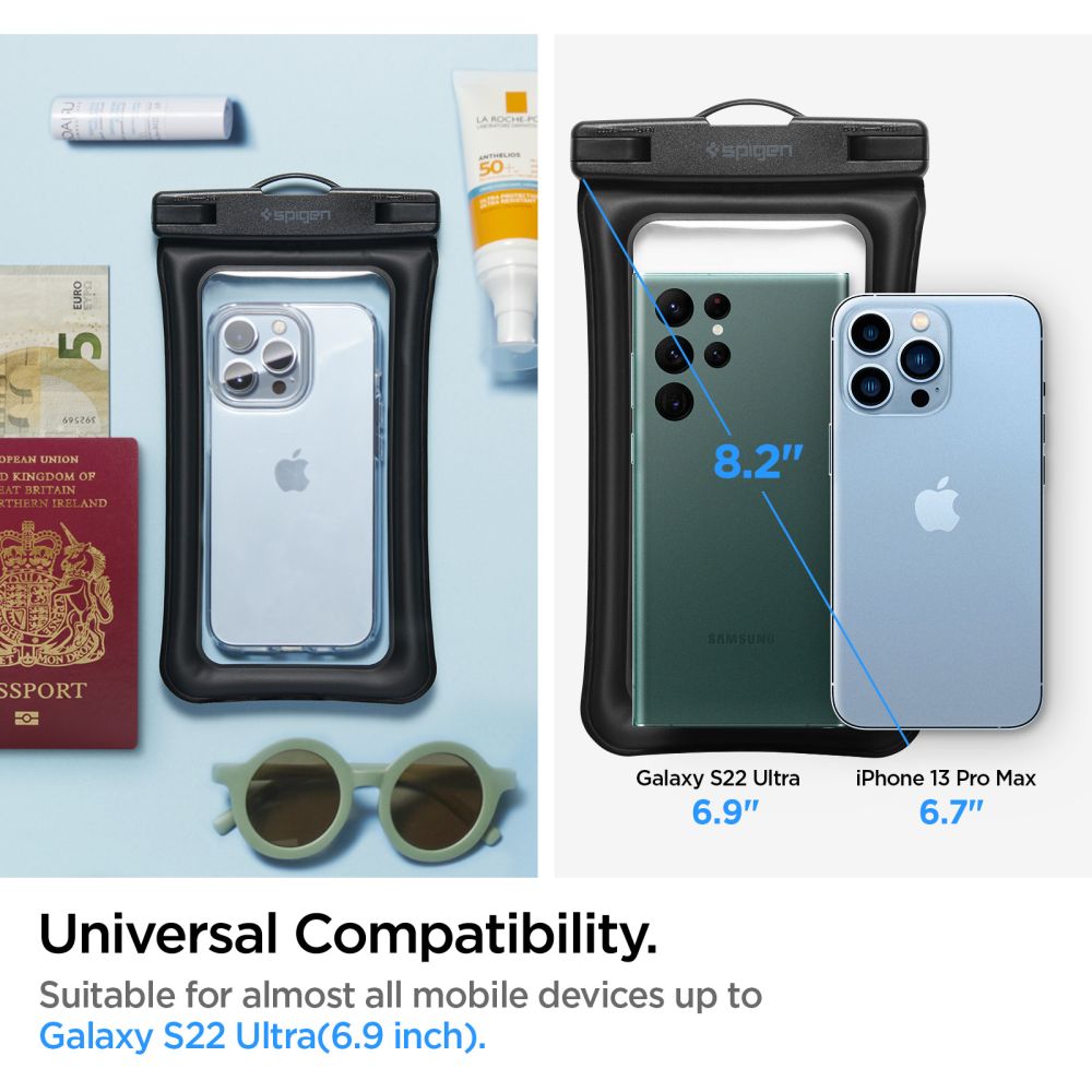 Spigen A610 vízálló lebegő univerzális  telefontok fekete-8