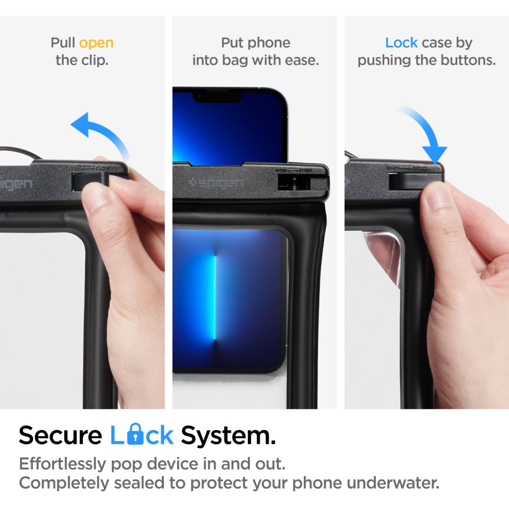 Spigen A610 vízálló lebegő univerzális  telefontok fekete-4