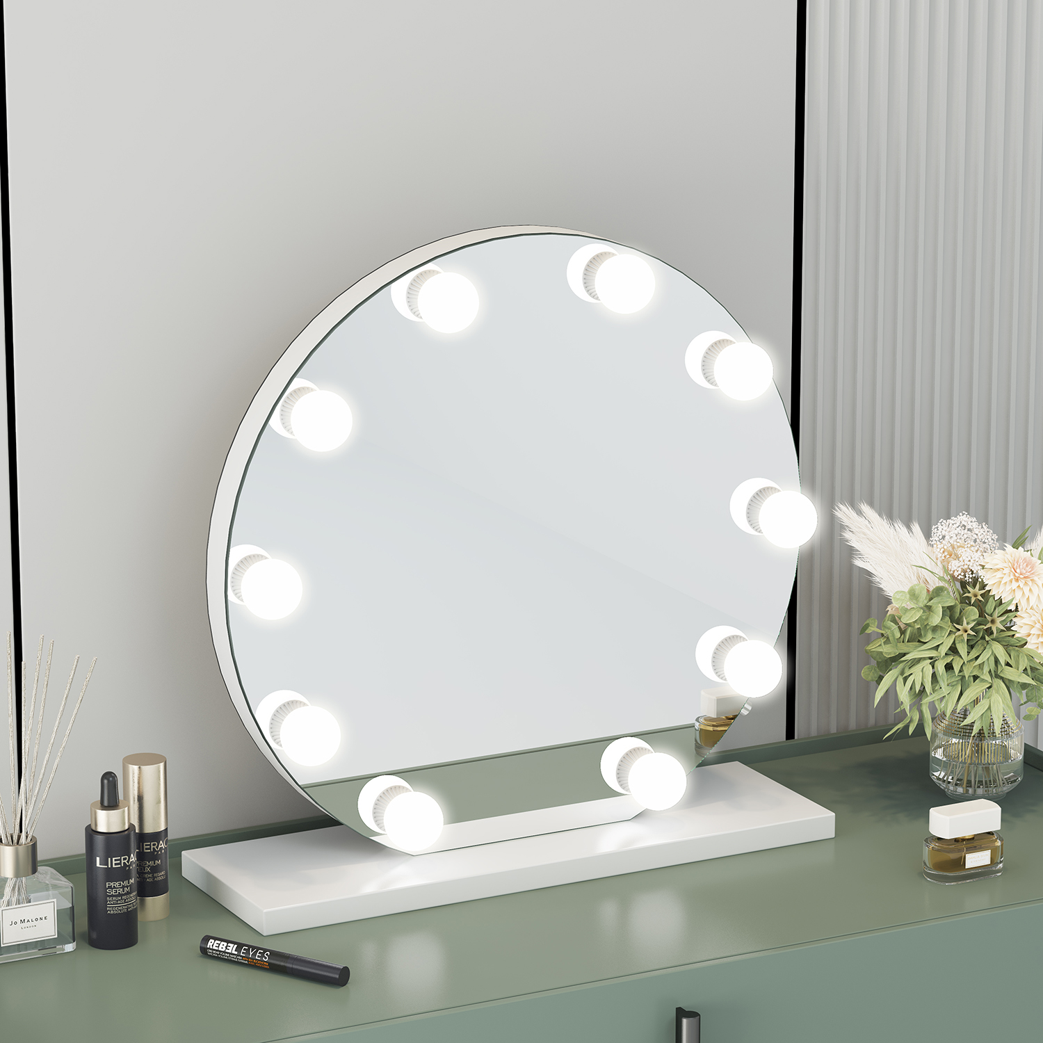 Hollywood tükör, sminkes tükör, LED sminktükör fehér 70cm (DC117-9)-2