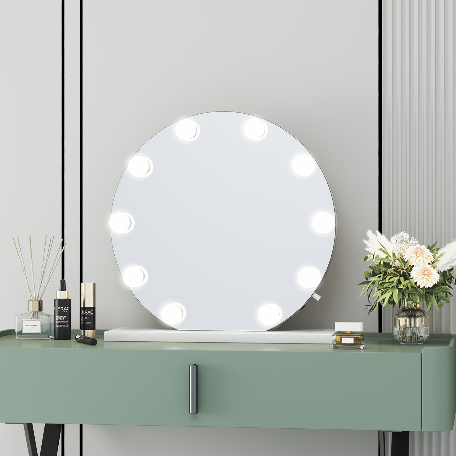 Hollywood tükör, sminkes tükör, LED sminktükör fehér 70cm (DC117-9)-4