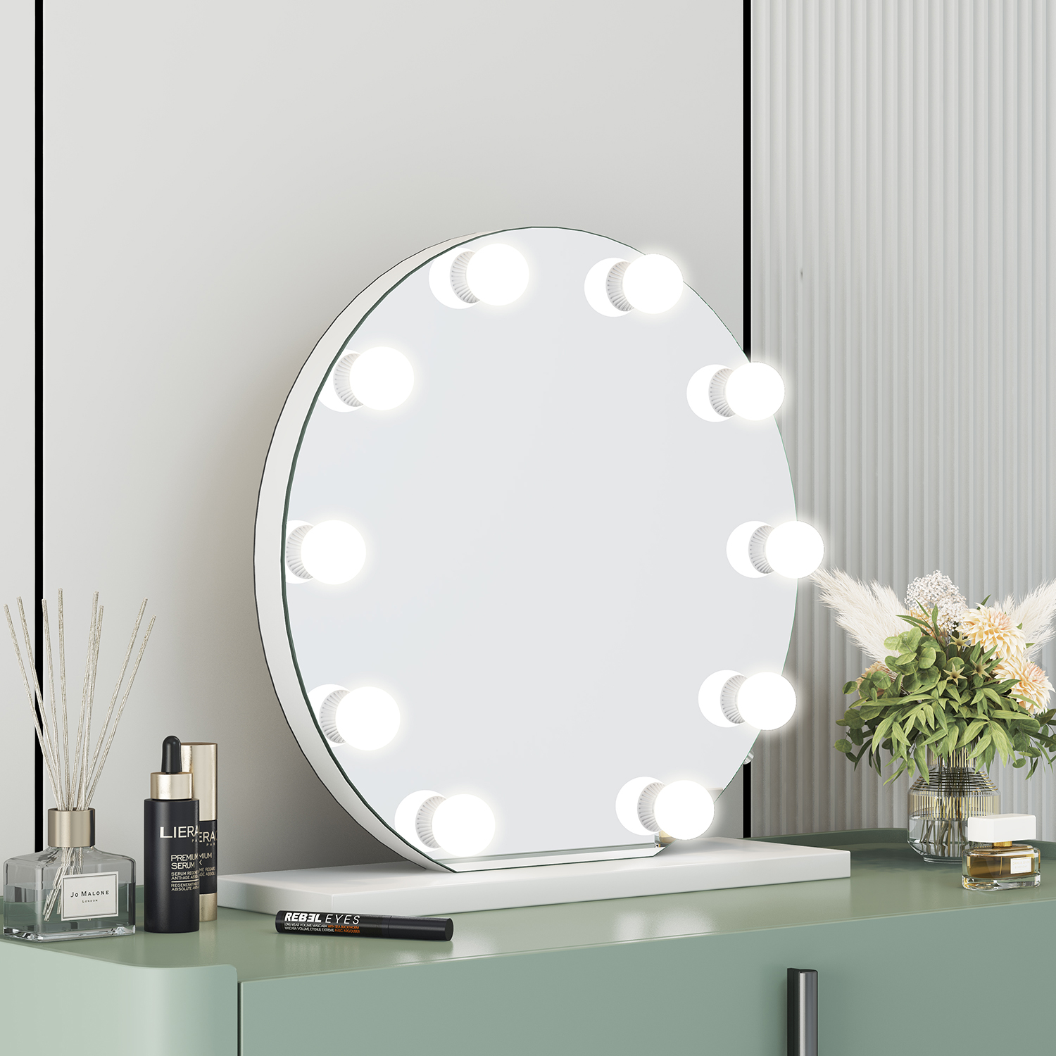 Hollywood tükör, sminkes tükör, LED sminktükör fehér 70cm (DC117-9)-3