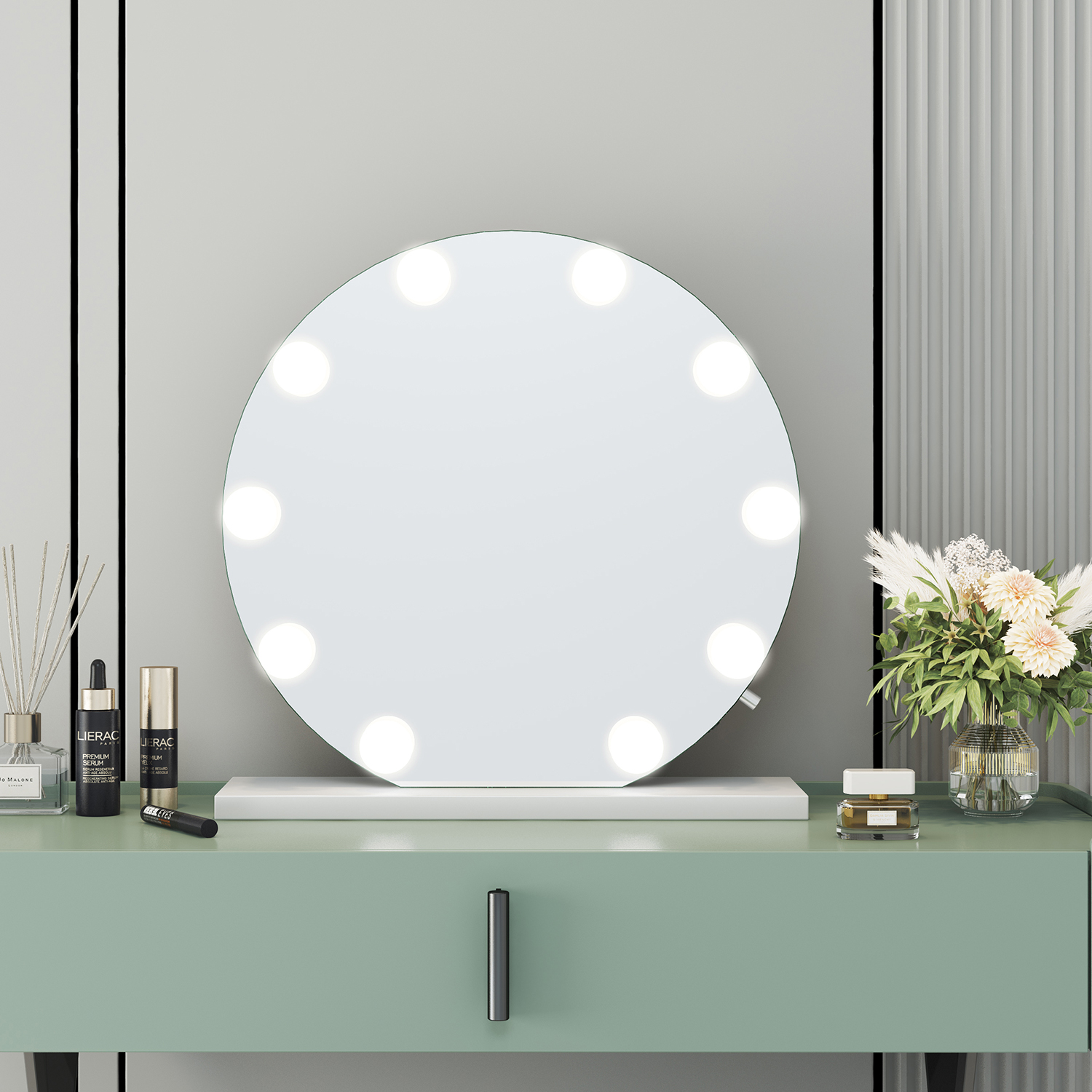 Hollywood tükör, sminkes tükör, LED sminktükör fehér 70cm (DC117-9)-1