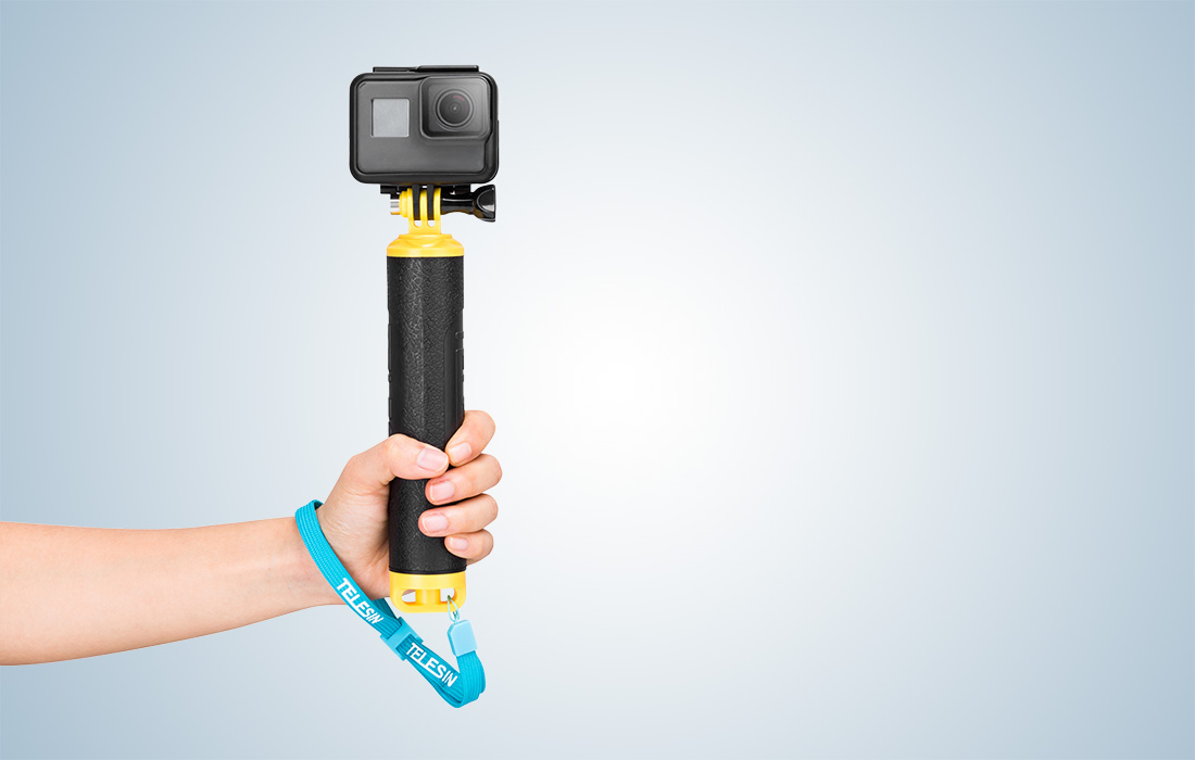 TELESIN gumi búvár markolat, fogantyú akciókamerához (GP-MNP-300-YL)-2