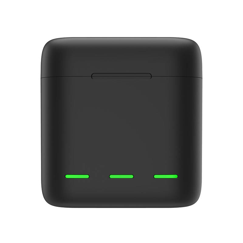 TELESIN 3 foglalatos töltődoboz GoPro Hero 9 / Hero 10 / Hero 11 / Hero 12 akciókamerákhoz + 3db 1750mAh akkumulátor (GP-BNC-902-B)-1