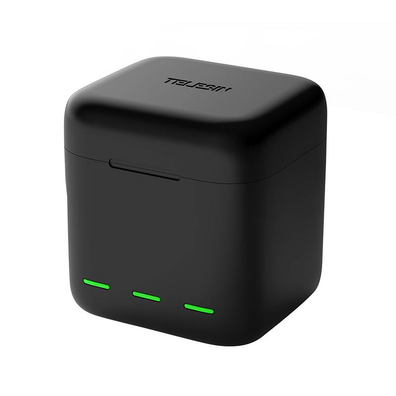 TELESIN 3 foglalatos töltődoboz GoPro Hero 9 / Hero 10 / Hero 11 / Hero 12 akciókamerákhoz + 3db 1750mAh akkumulátor (GP-BNC-902-B)-4