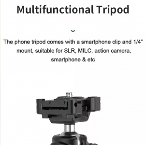 TELESIN K1 kihúzható asztali állvány, mini tripod gömbfejjel, mobiltelefon tartóval (TE-TRP-K1)