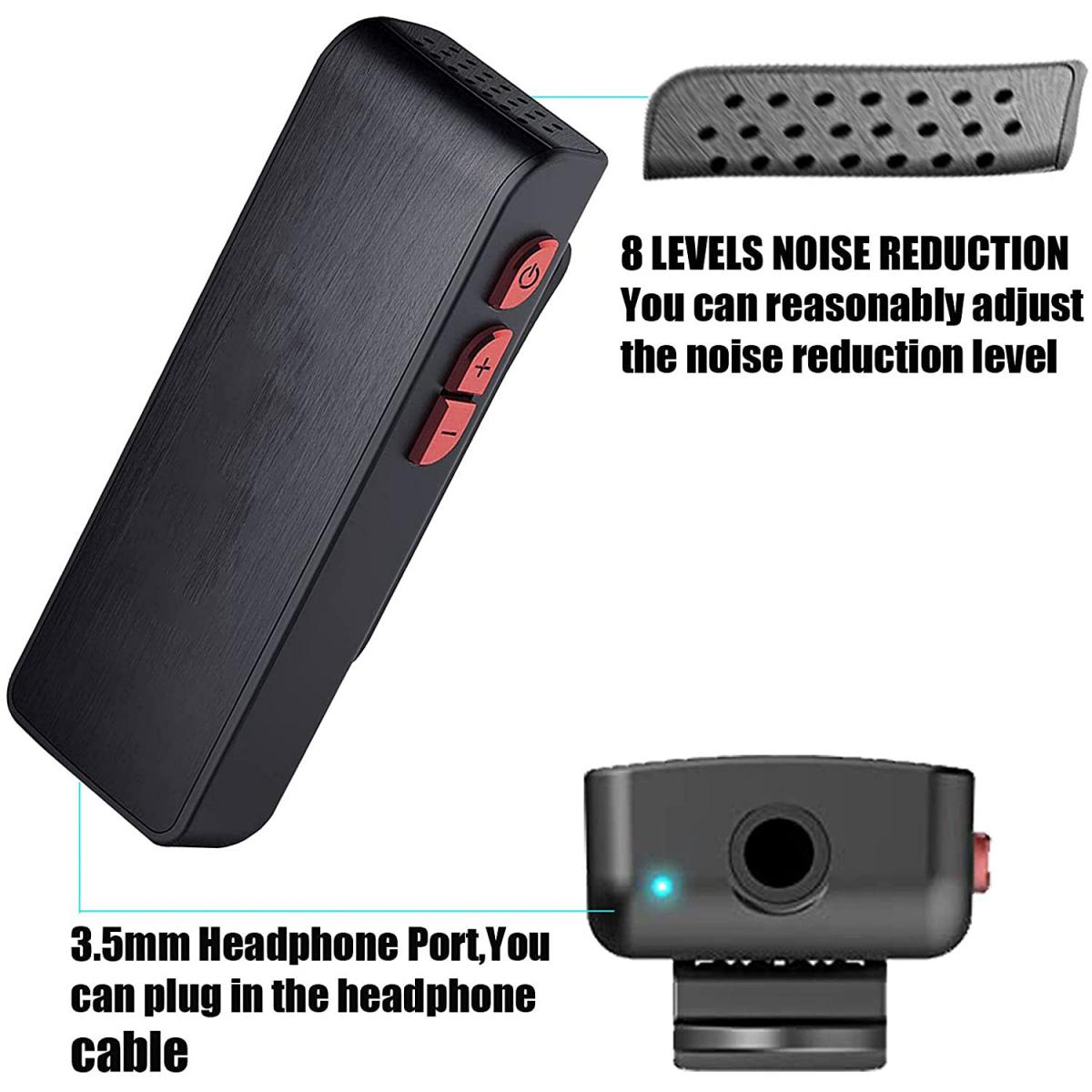 KF Concept E300 2,4 GHz-es vezeték nélküli Lavalier mikrofon töltőtokkal iOS lightning és USB Type-C csatlakozóval (KF10.040)-3