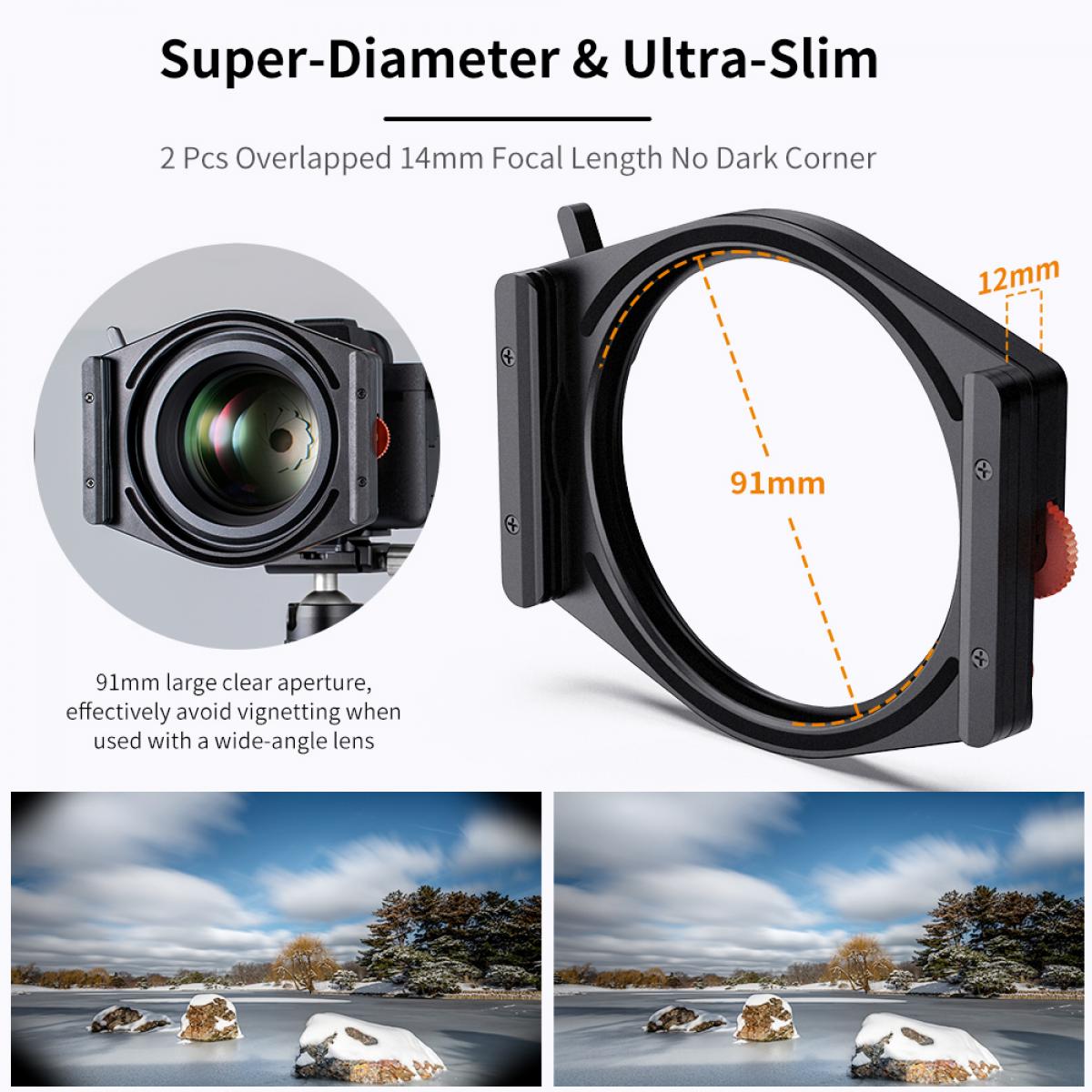 KF Concept négyzet alakú szűrőtartó rendszer Pro Kit (szűrőtartó + 95mm CPL szűrő + négyzet alakú ND1000 + ND8 + ND64 szűrő + 4 szűrőadapter gyűrű) (SKU.1877)-8