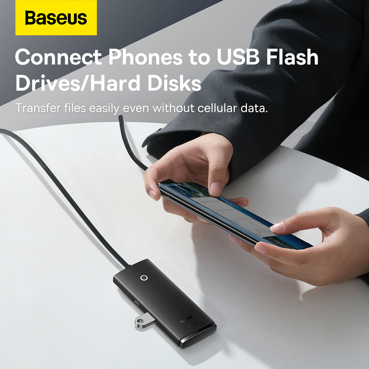 Baseus Adapter HUB - USB - 4xUSB3.0 - 2m (WKQX030201) fekete-9