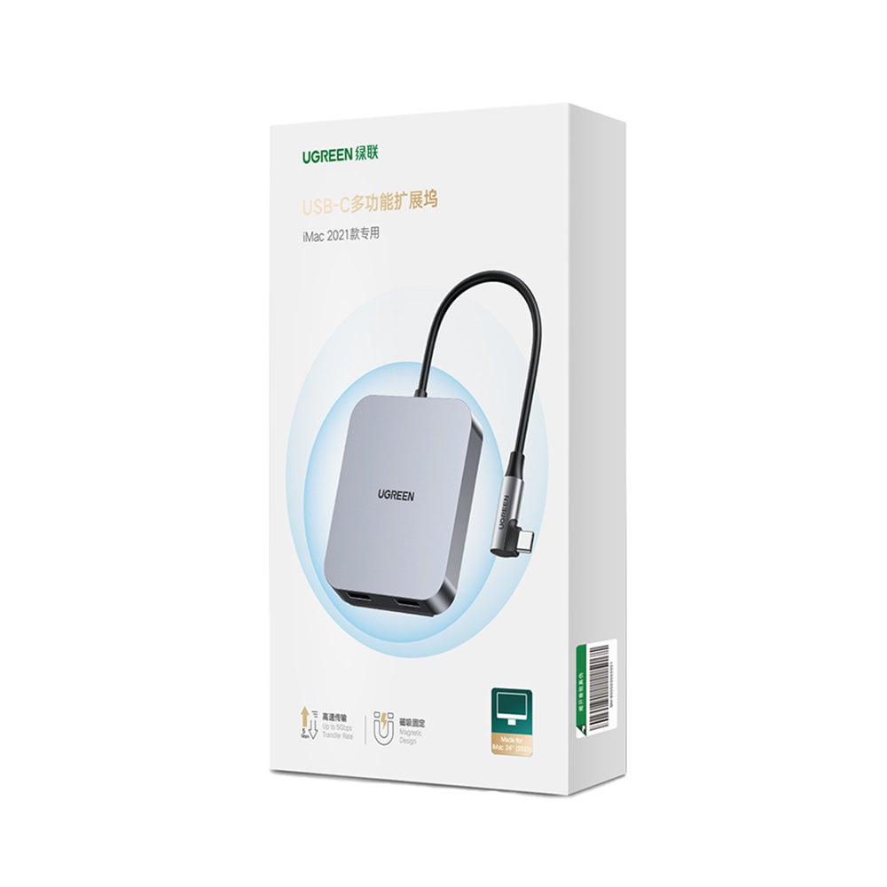 Ugreen HUB iMachez USB type C - 3 x USB 3.1 Gen 1 + SD / TF kártyaolvasó szürke (CM521 60377)-1