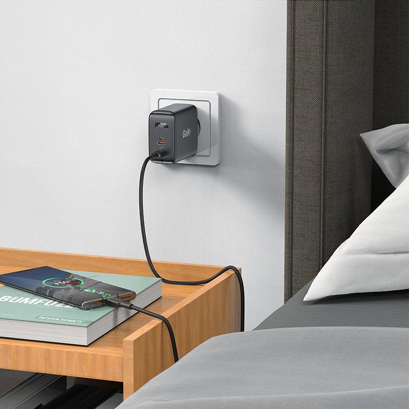 Acefast A29 PD 50W GaN (2 x USB Type C) dual portos töltő adapter fekete-4