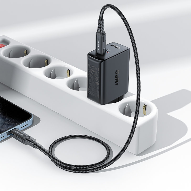 Acefast A29 PD 50W GaN (2 x USB Type C) dual portos töltő adapter fekete-3