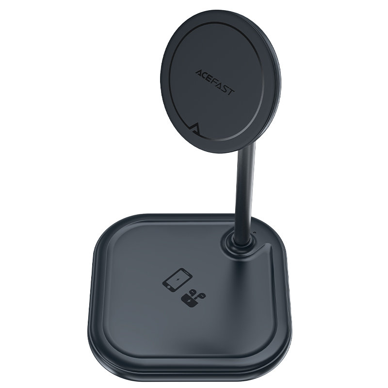 Acefast Qi 15W Vezeték Nélküli Mágneses (MagSafe) iPhone és Airpods töltőállomás szürke (E6 gray)-1