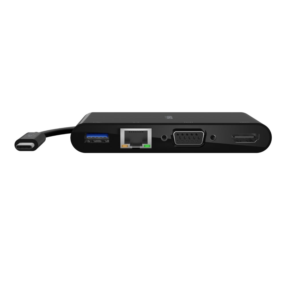 Belkin USB-C Multimédia + töltőadapter, HUB elosztó (ETHERNET - HDMI - VGA - USB-A) (100W PD) fekete (AVC004BTBK)-4