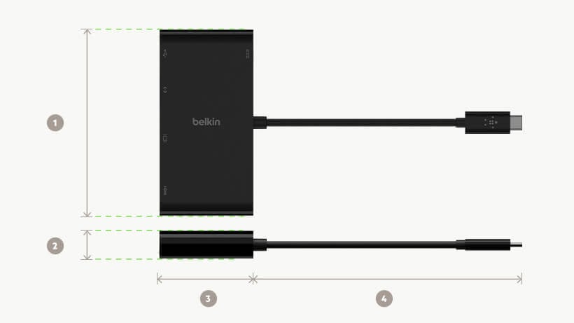 Belkin USB-C Multimédia + töltőadapter, HUB elosztó (ETHERNET - HDMI - VGA - USB-A) (100W PD) fekete (AVC004BTBK)-10
