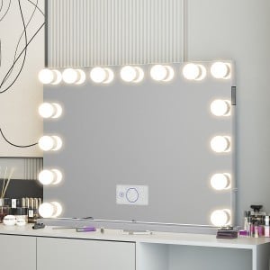 Hollywood tükör, sminkes tükör, LED sminktükör ezüst 100x80cm (DC117-14)