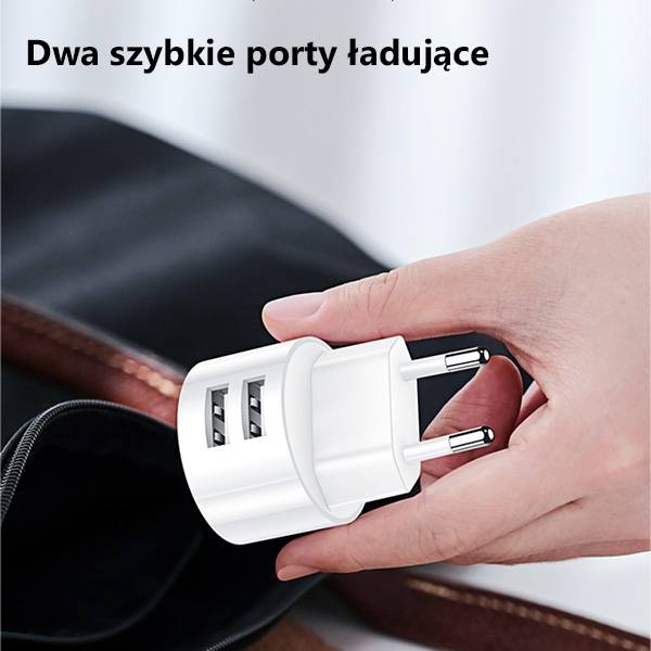 USAMS T20 hálózati töltő adapter 2xUSB 2,1A USB-C kábellel fehér-1