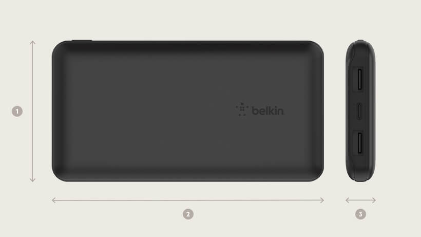 Belkin Boost Charge (10000 mAh) Powerbank USB-C 15W + 2x USB-A + 15cm USB-A - USB-C kábel (BPB011btBL) kék-1