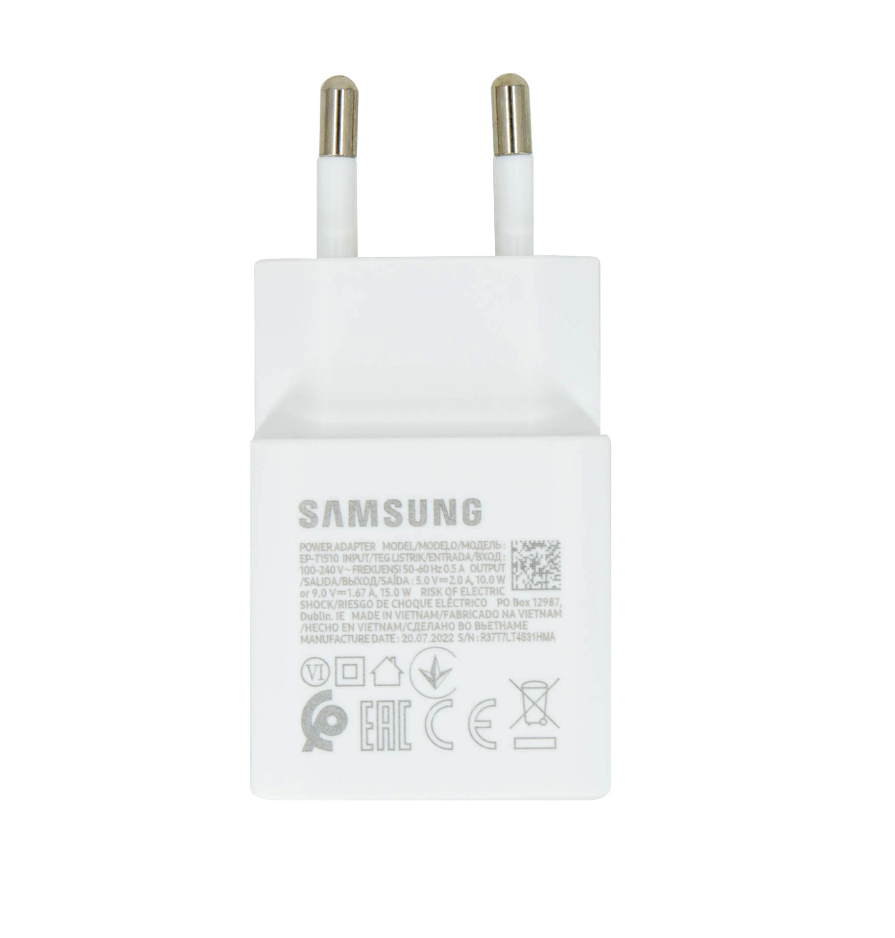 Samsung EP-T1510EBE USB-C hálózati töltő adapter fehér 15W-1