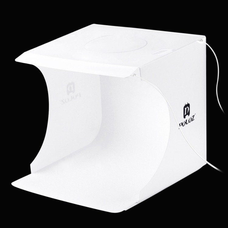 PULUZ fotódoboz, tárgysátor 20x20cm 6db háttérrel, alsó LED megvilágítással (PU5137)-1