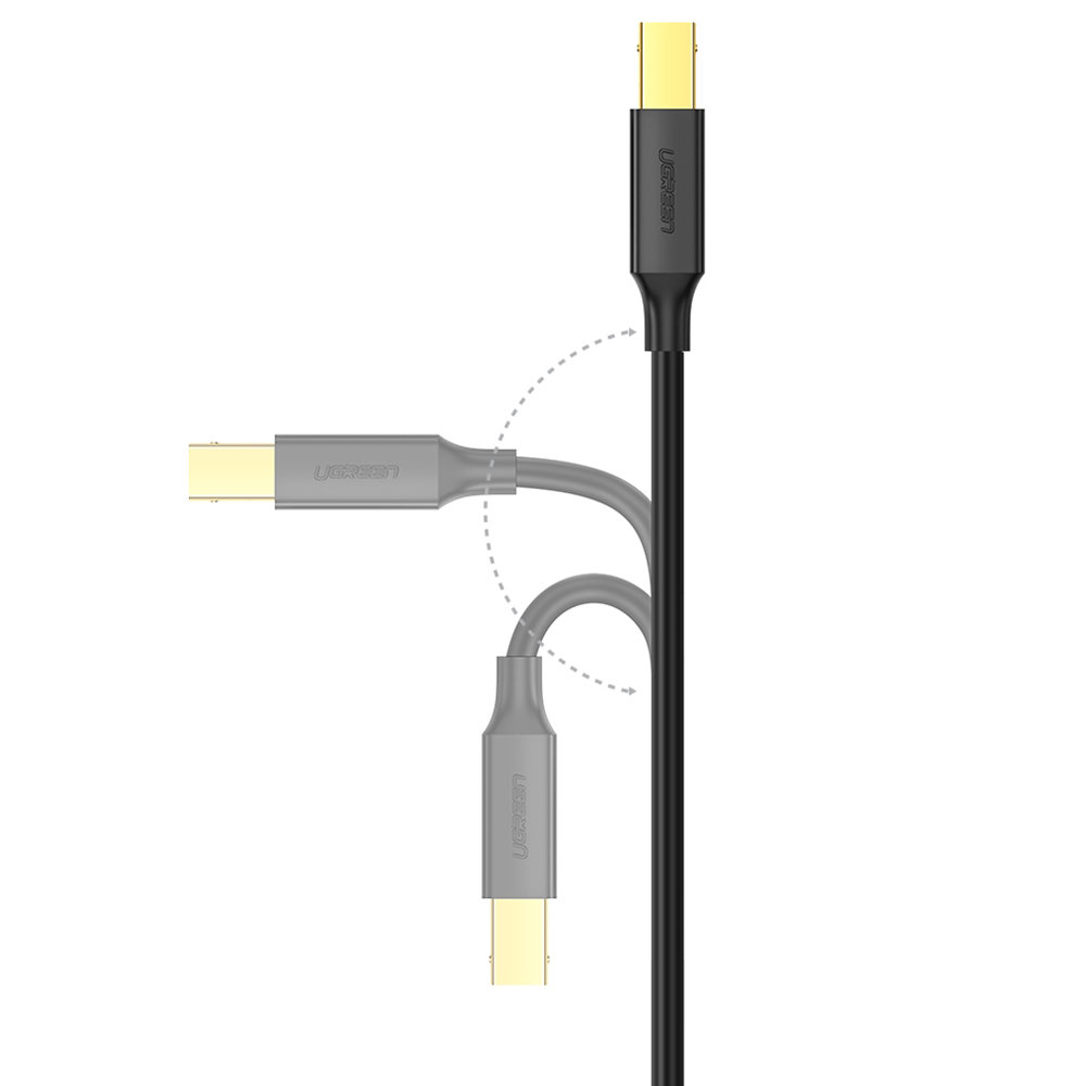 Ugreen US135 USB Type B nyomtatókábel - USB 2.0 480 Mbps 2m fekete-5