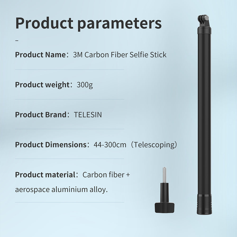 TELESIN karbon selfie bot akciókamerákhoz 300cm (IS-MNP-300)-10