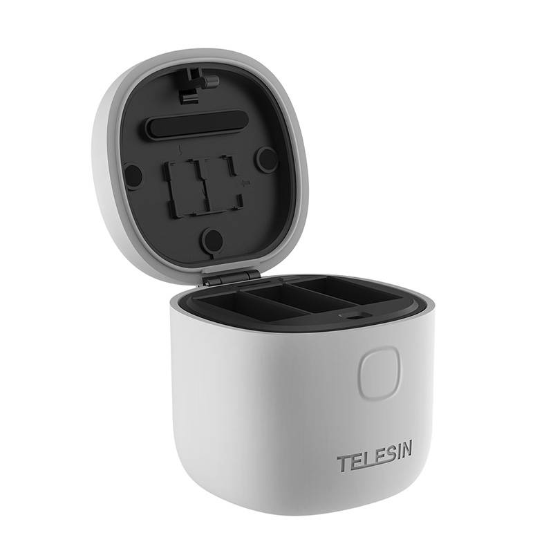 TELESIN Allin vízálló három foglalatos töltődoboz, kártyaolvasóval 3db akkumulátorral GoPro Hero 9 / Hero 10 / Hero 11 / Hero 12 akciókamerákhoz (GP-BTR-906-GY-B)-7