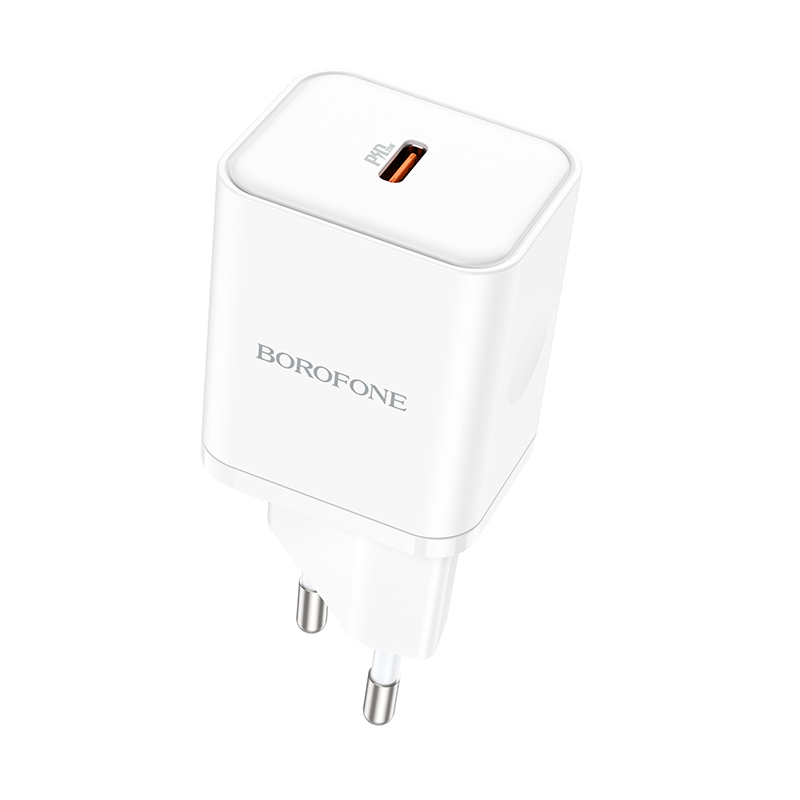 Borofone BN6 hálózati töltő adapter Type C QC 3.0 PD 20W fehér-0