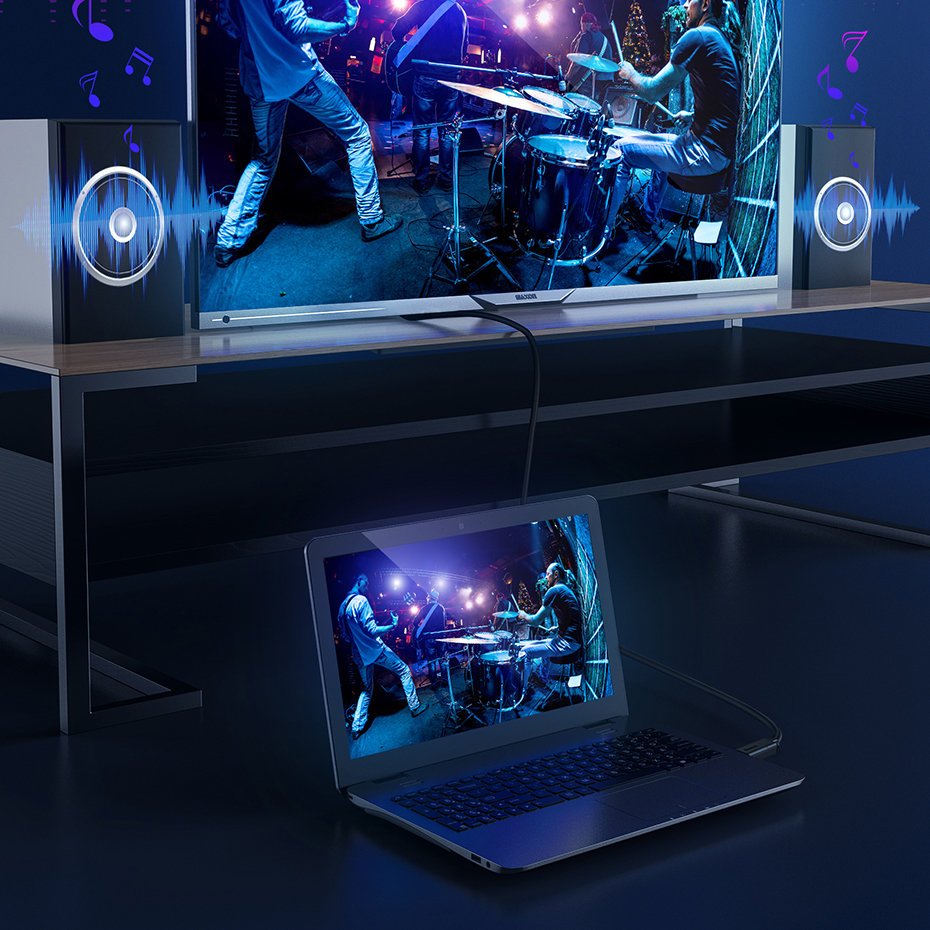 Baseus HDMI 2.0 kábel 4K 60Hz 3D HDR 18 Gbps 1m fekete (CAKGQ-A01)-5