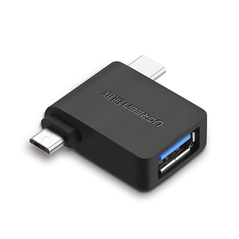 Ugreen OTG USB adapter USB 3.2 Gen 1 (5Gbps) - USB Type C / micro USB fekete (30453)-0