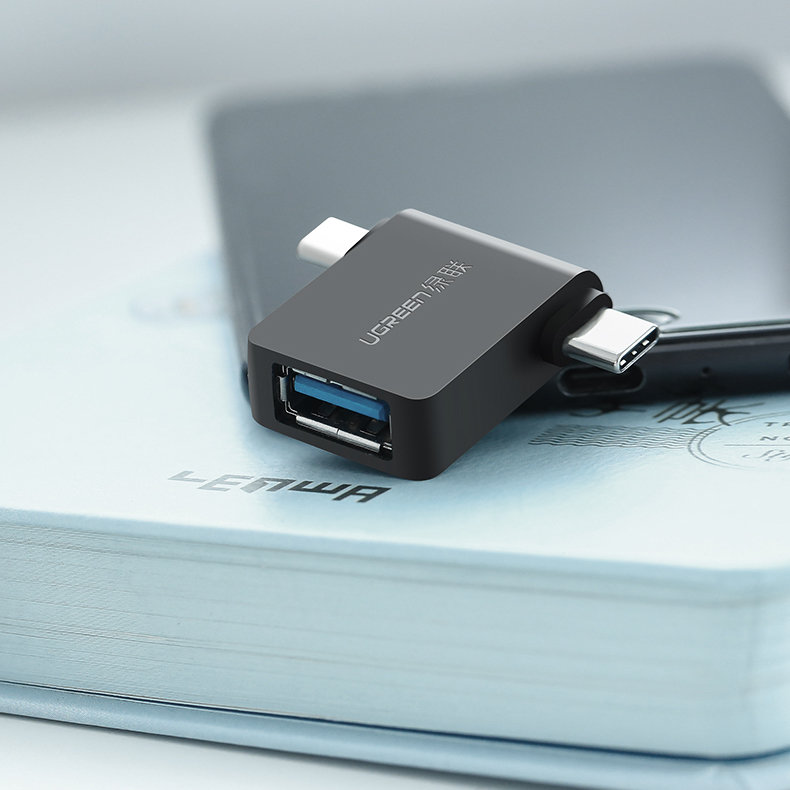 Ugreen OTG USB adapter USB 3.2 Gen 1 (5Gbps) - USB Type C / micro USB fekete (30453)-1