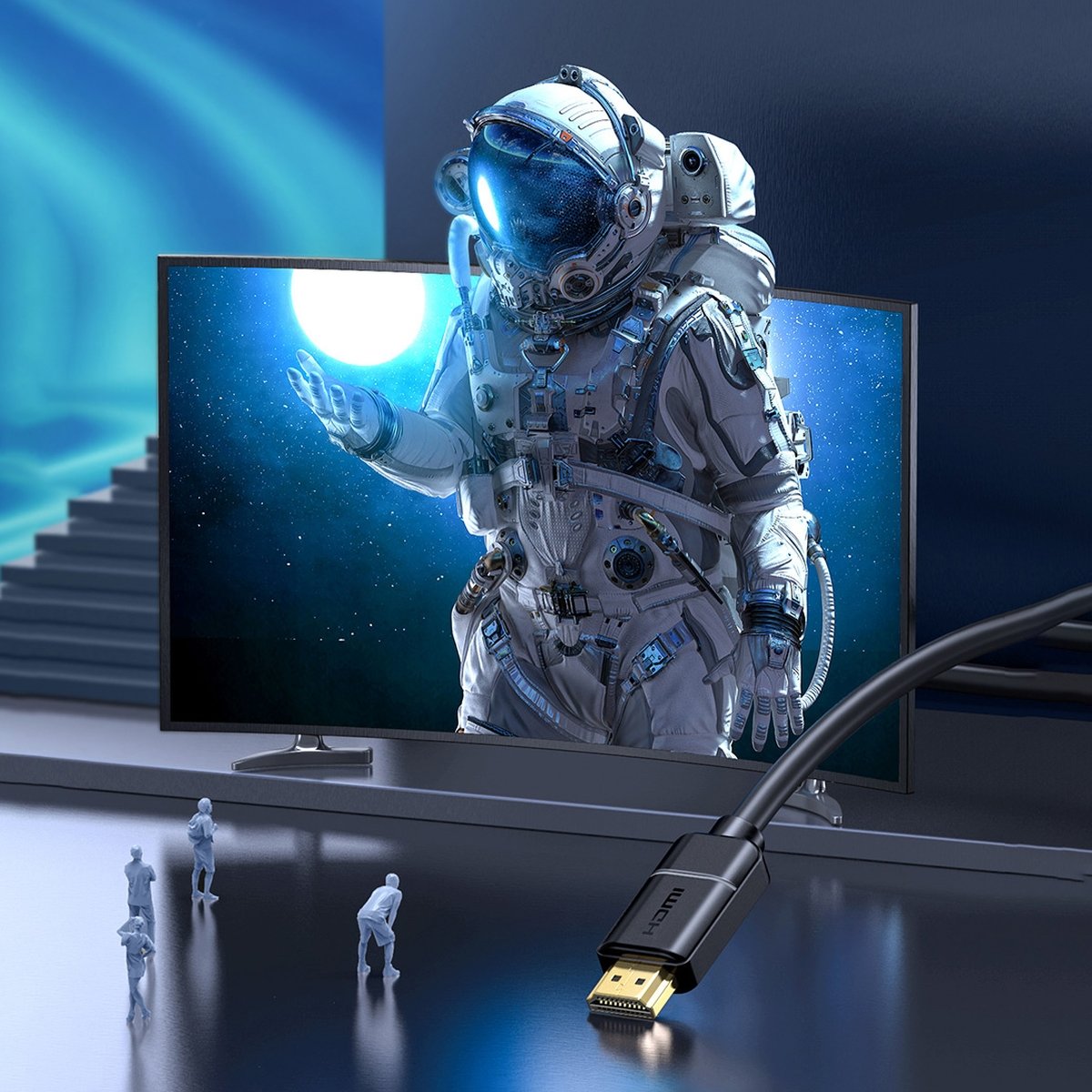 Baseus High Definition Series HDMI 2.0 kábel 4K60Hz 0.75m fekete (WKGQ030101)-8