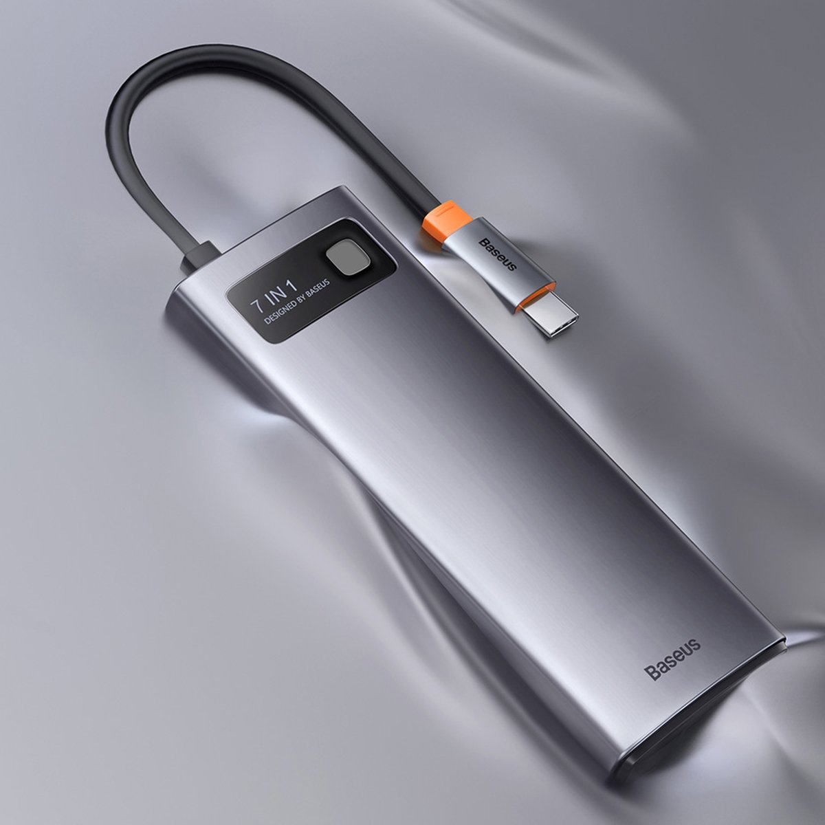 Baseus Metal Gleam Series 7 az 1-ben dokkoló, HUB USB Type C - 1 x HDMI / 1 x VGA / 3 x USB 3.2 Gen. 1/1 x Power Delivery / 1 x RJ-45 Ethernet szürke (WKWG040013)-27