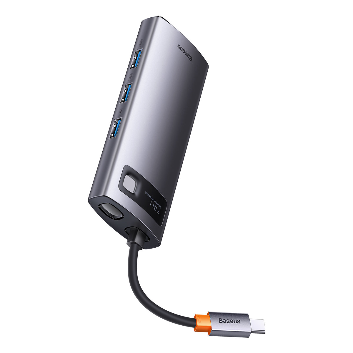 Baseus Metal Gleam Series 7 az 1-ben dokkoló, HUB USB Type C - 1 x HDMI / 1 x VGA / 3 x USB 3.2 Gen. 1/1 x Power Delivery / 1 x RJ-45 Ethernet szürke (WKWG040013)-24
