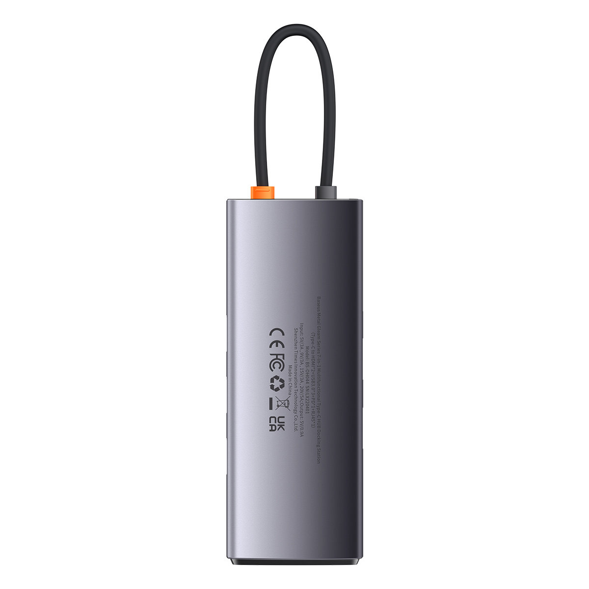 Baseus Metal Gleam Series 7 az 1-ben dokkoló, HUB USB Type C - 2 x HDMI / 3 x USB 3.2 Gen. 1/1 x Power Delivery / 1 x RJ-45 Ethernet szürke (WKWG040113)-20