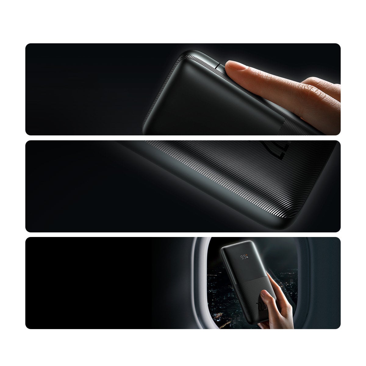 Baseus Bipow Pro powerbank 10000mAh 22.5W + USB 3A 0.3m kábel fekete (PPBD040001)-13
