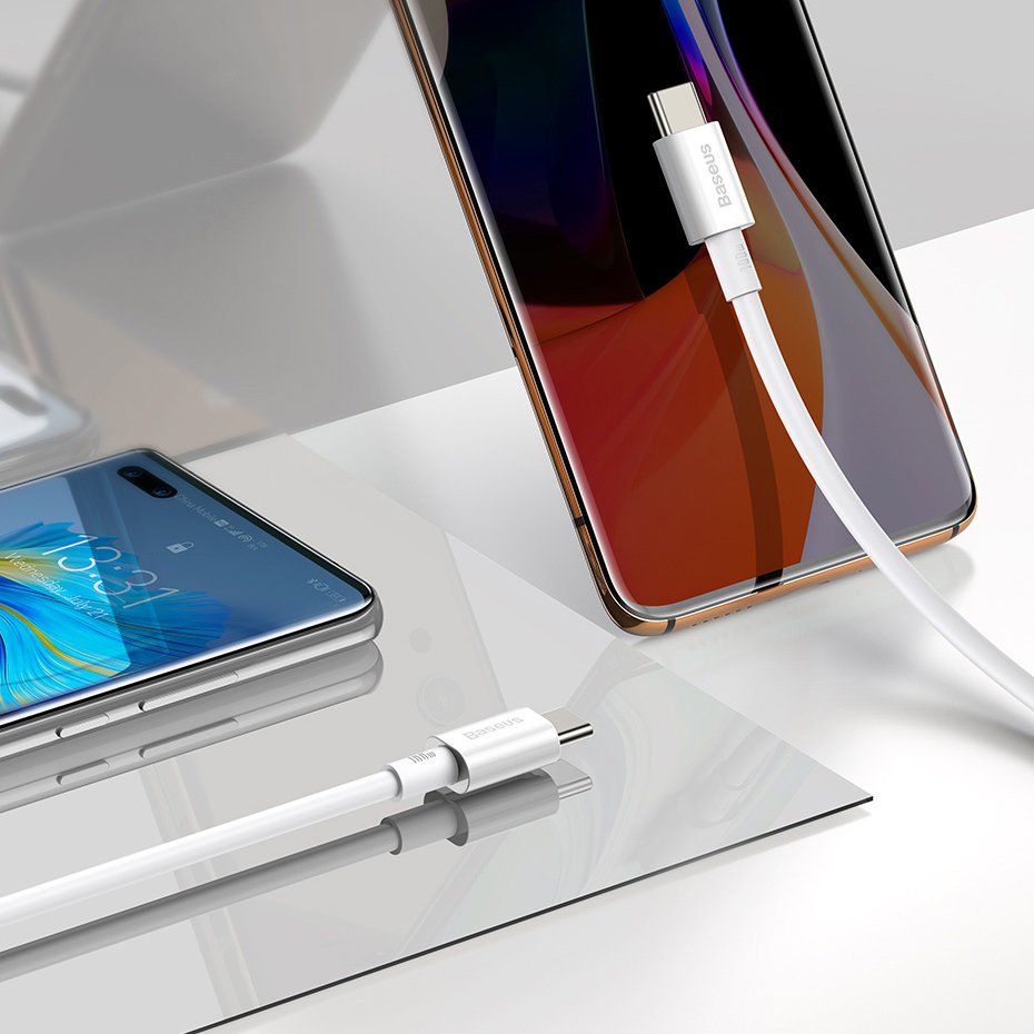 Baseus Superior USB Type-C - USB Type-C kábel Quick Charge / Power Delivery / FCP 100W 5A 20V 2m fehér (CATYS-C02)-5