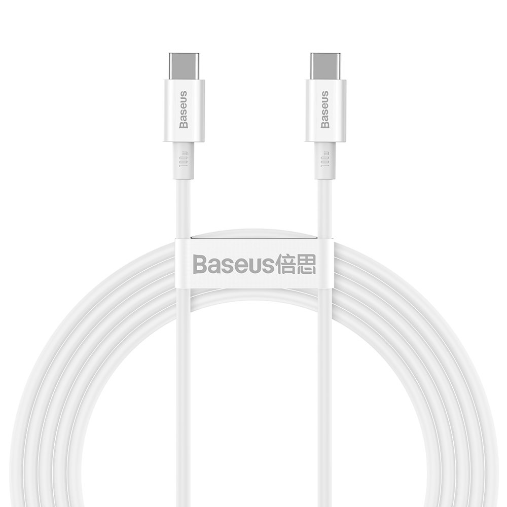 Baseus Superior USB Type-C - USB Type-C kábel Quick Charge / Power Delivery / FCP 100W 5A 20V 2m fehér (CATYS-C02)-0