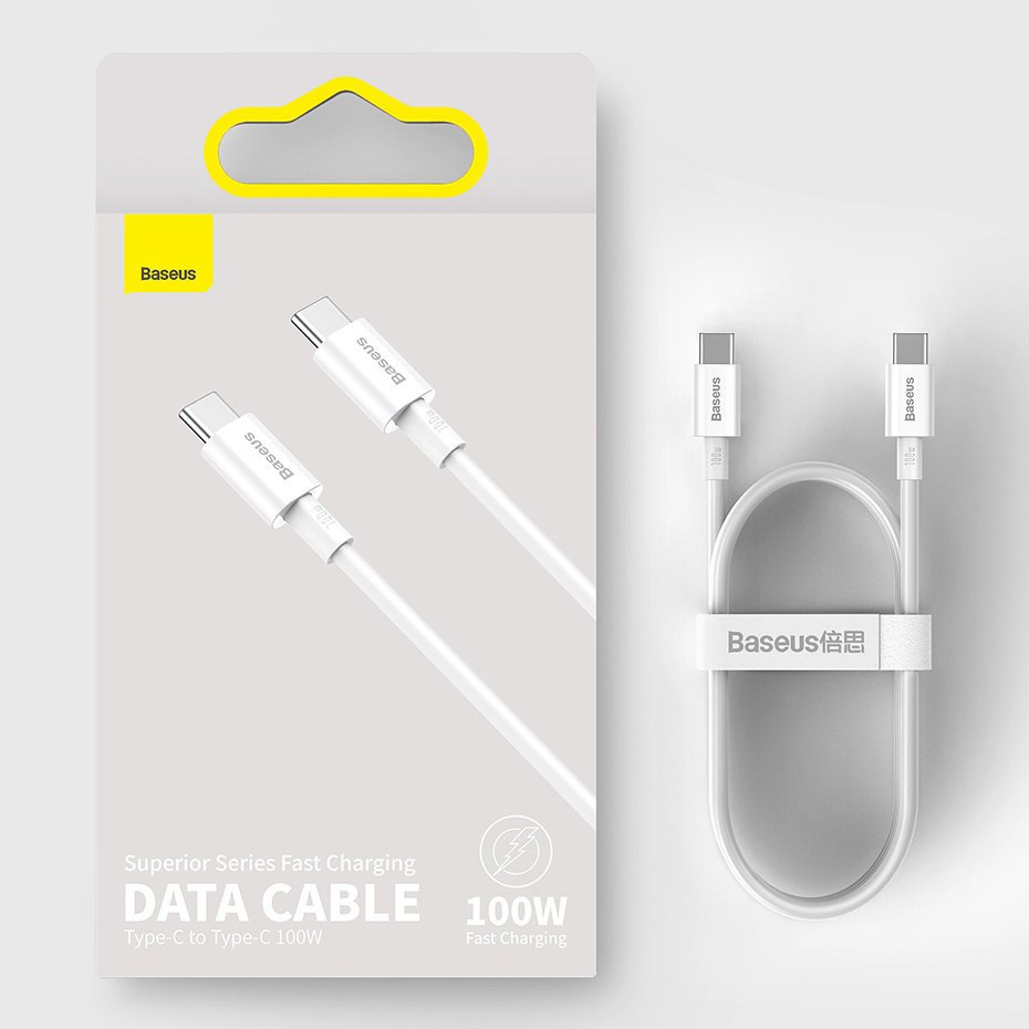 Baseus Superior USB Type-C - USB Type-C kábel Quick Charge / Power Delivery / FCP 100W 5A 20V 2m fehér (CATYS-C02)-13