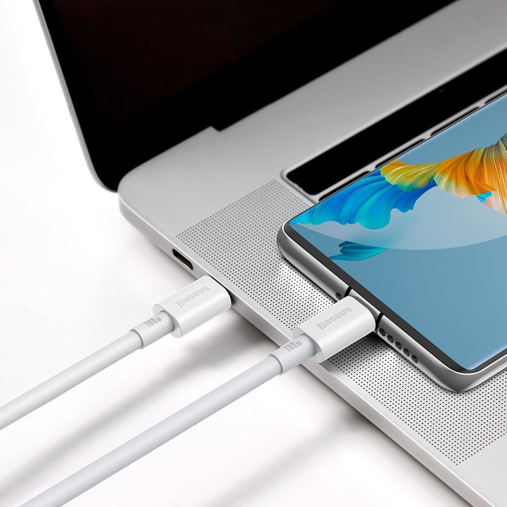 Baseus Superior USB Type-C - USB Type-C kábel Quick Charge / Power Delivery / FCP 100W 5A 20V 2m fehér (CATYS-C02)-7