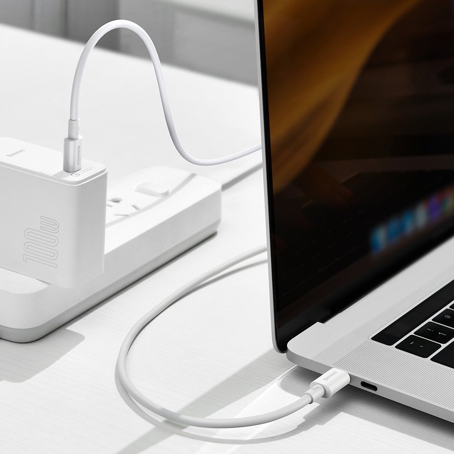 Baseus Superior USB Type-C - USB Type-C kábel Quick Charge / Power Delivery / FCP 100W 5A 20V 2m fehér (CATYS-C02)-11