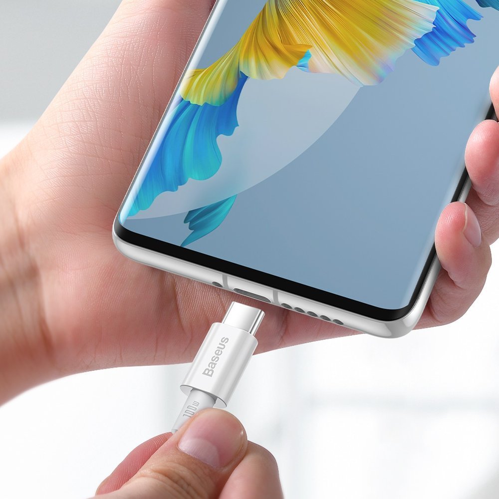 Baseus Superior USB Type-C - USB Type-C kábel Quick Charge / Power Delivery / FCP 100W 5A 20V 2m fehér (CATYS-C02)-3