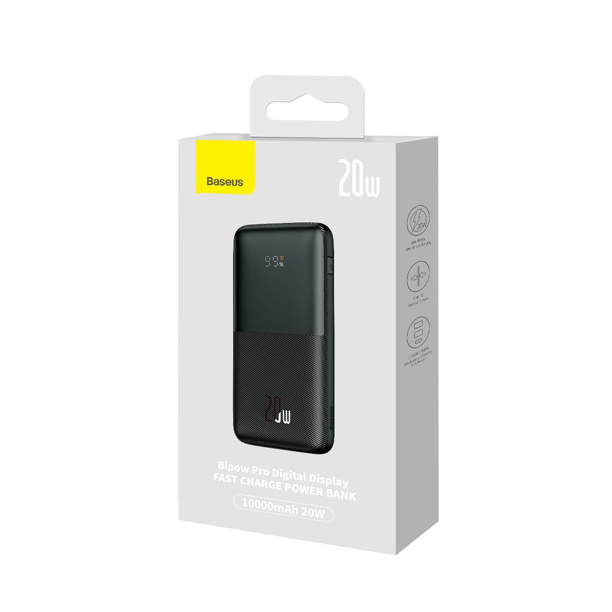 Baseus Pro powerbank 10000mAh 20W + USB - Type C 3A 0.3m kábel fekete (PPBD040201)-8