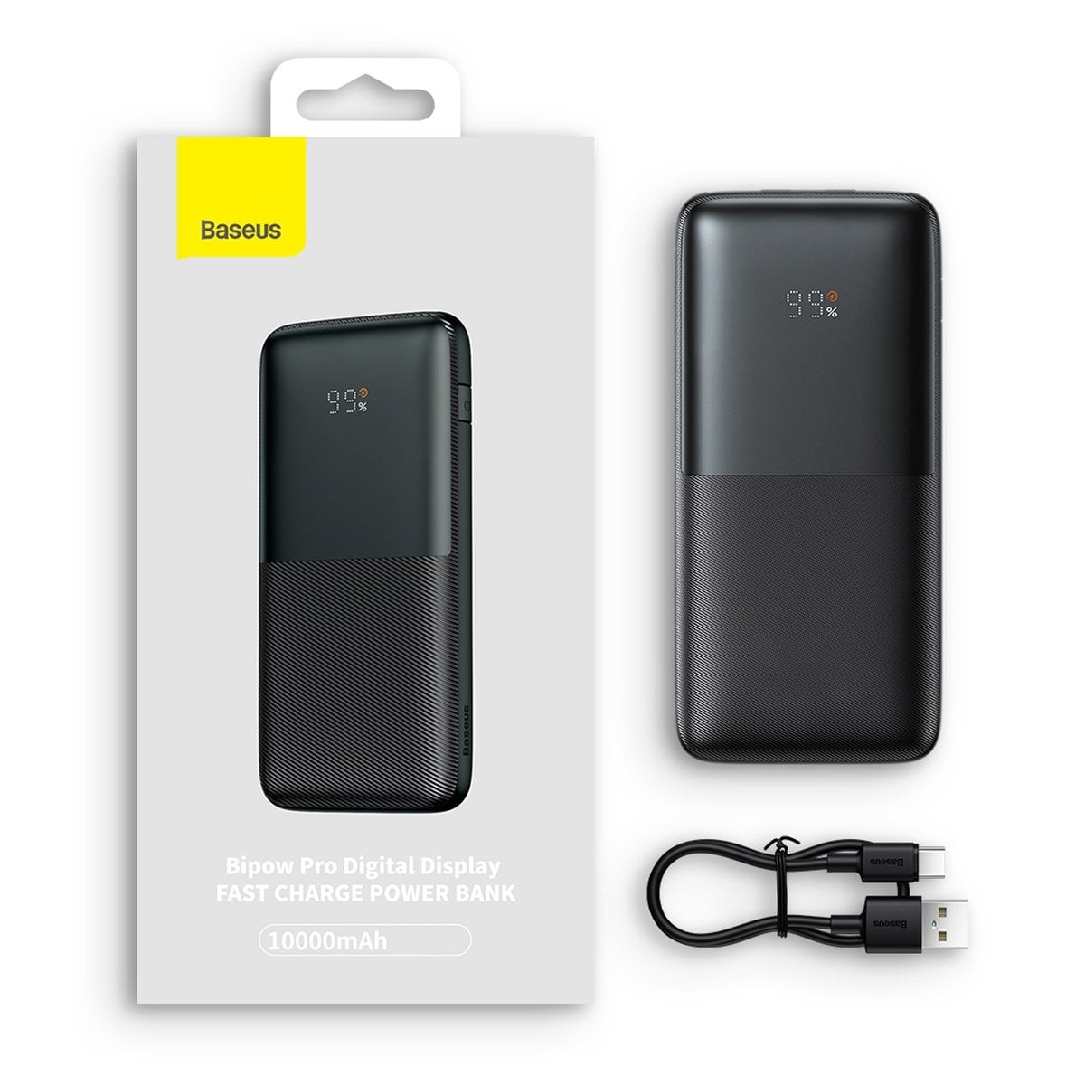 Baseus Pro powerbank 10000mAh 20W + USB - Type C 3A 0.3m kábel fekete (PPBD040201)-6