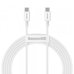 Baseus Superior USB Type-C - USB Type-C kábel Quick Charge / Power Delivery / FCP 100W 5A 20V 2m fehér (CATYS-C02)