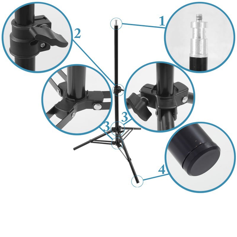 Alumínium lámpatartó állvány, vakuállvány 42-78cm, 1/4-es spigot fejjel-2