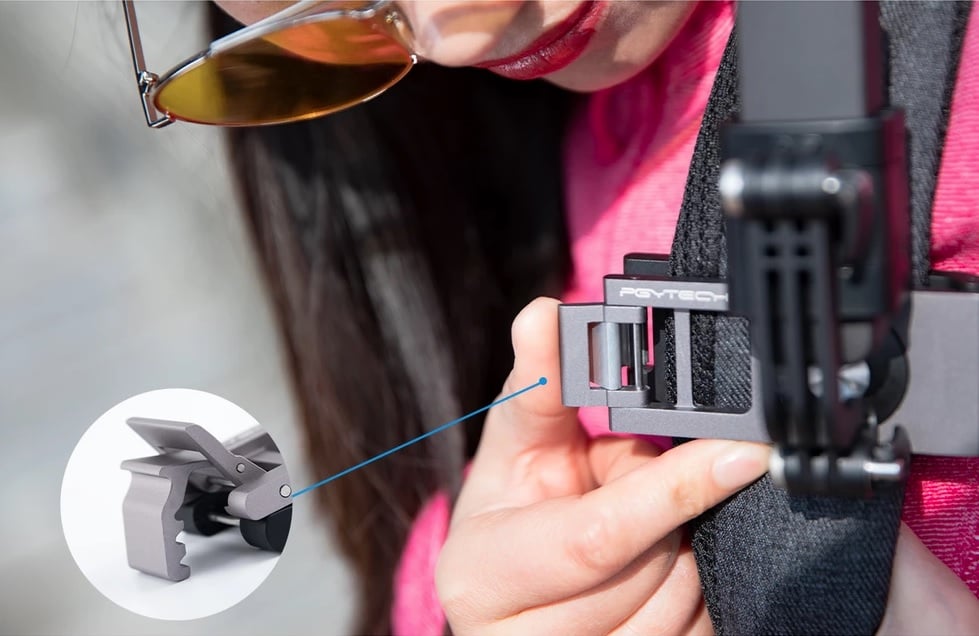PGYTECH STRAP pántra rögzíthető tartó DJI Osmo Pocket / Pocket 2 / GoPro / egyéb akciókamerákhoz (P-18C-019)-2